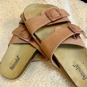 Pink and white sandals size 6 Womens